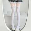 Cross Velvet Abi Suspenders Jk Pure Lace Tube Socks Anti-Hook Silk Thin High Elastic Knee Socks