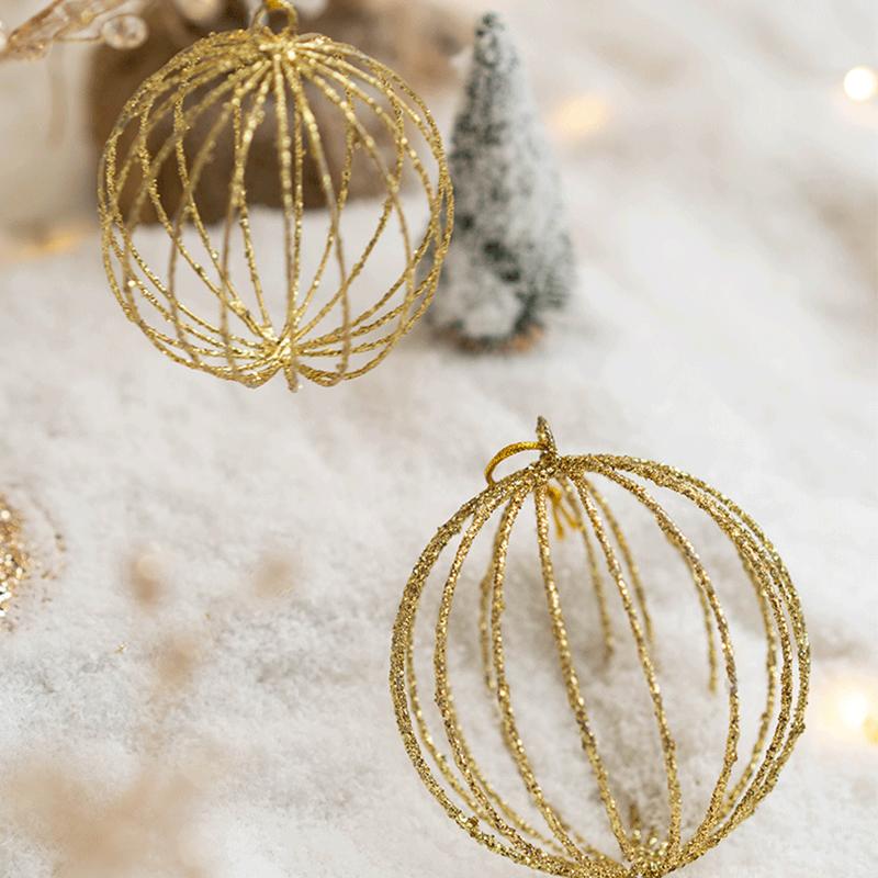 1PC Weihnachten Weihnachten Baum Hause Kinder Spielzeug Geschenk Weihnachten Neue Jahr Gold Hohl Metall Anhänger