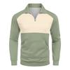 Men's Casual Long-Sleeved Collared Quarter-Zip Sweatshirt