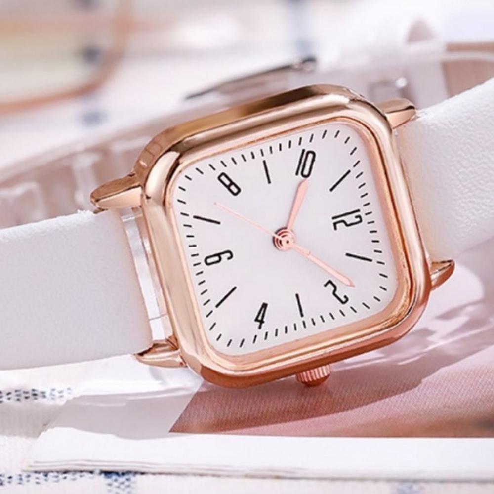 Lasmall Women's Leather Wristwatch: Simple, Daily Use Women's Watch Brown Color + Case Included