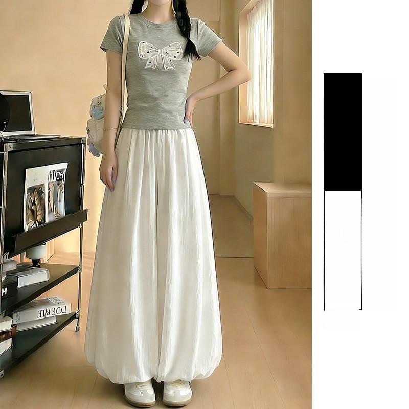High Waist Casual Pants For Women With Polyester Fabric And Pleated Design For Spring Summer Wear