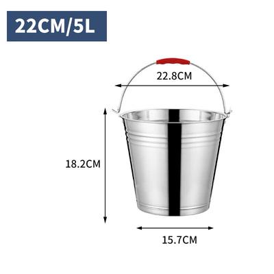 Ningzhao 5L Extra-Dicker Edelstahl Tragbarer Eimer