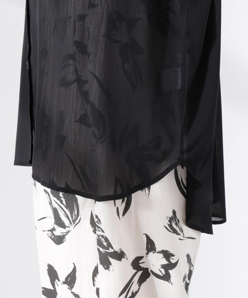 Nano Universe Sheer Oversized Size F Women's Shirt, 030, White, 673-5120318