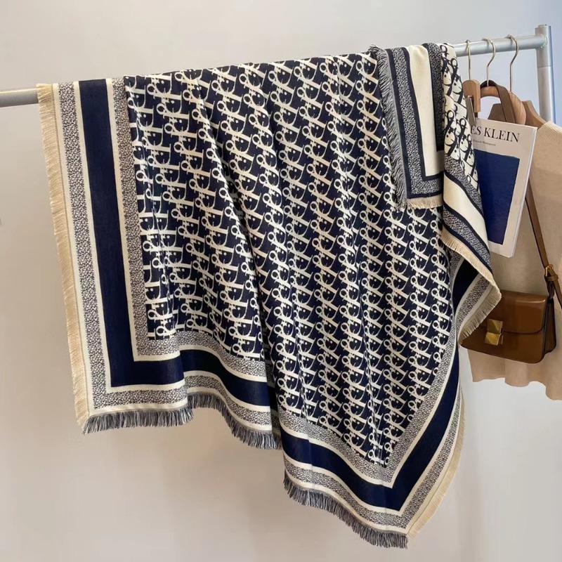 New imitation cashmere scarf women's winter thickened warm square scarf fashionable versatile elegant cape