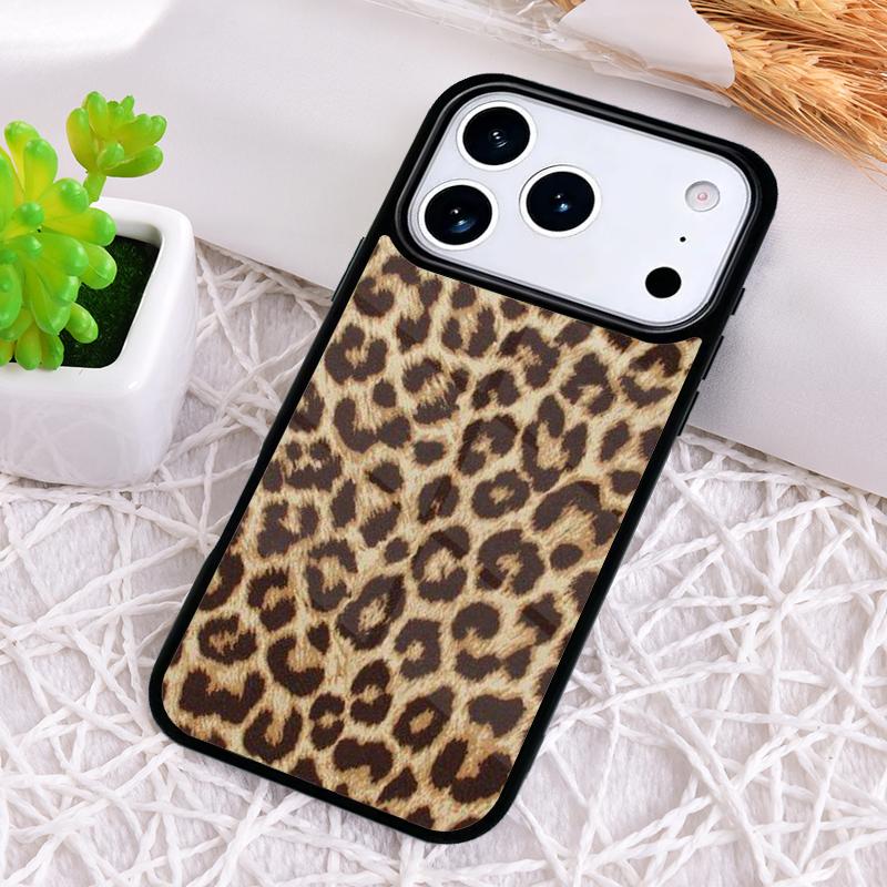 Coque de téléphone motif animal léopard pour iPhone 17 Air 16 15 11 12 14 13 Pro Max Housse antichoc