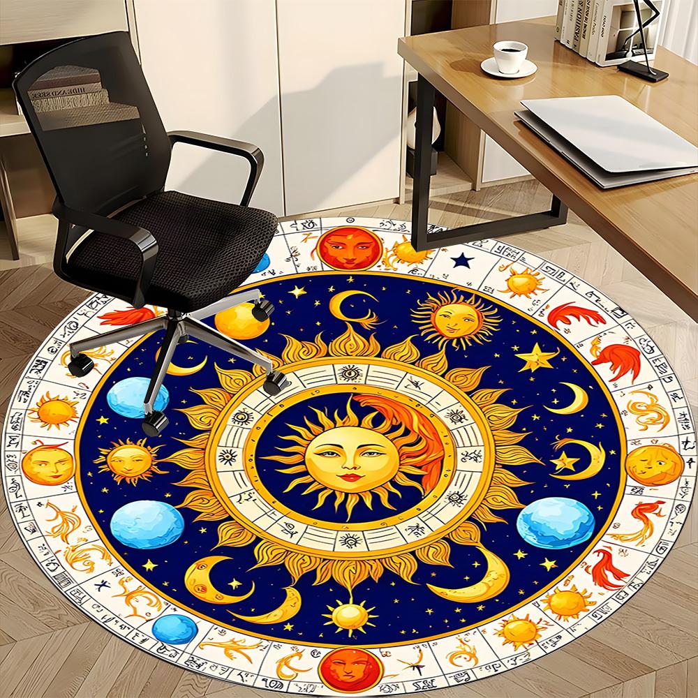 1pc Astrology Wheel Chair Carpet for Office, Soft, Non-Slip Polyester Mat, Office, Entryway, Living Room, Bedroom,  yy251207282