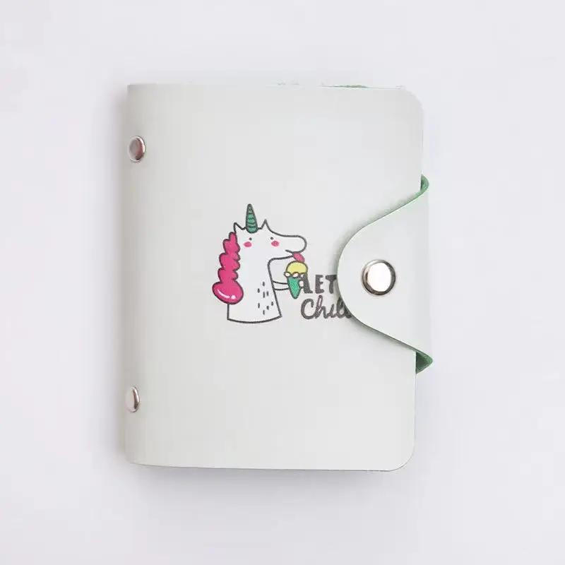 New PU Leather Function 20 Bits Card Case Business Card Holder Men Women Credit Passport Card Bag Fashion Cartoon Art Pattern