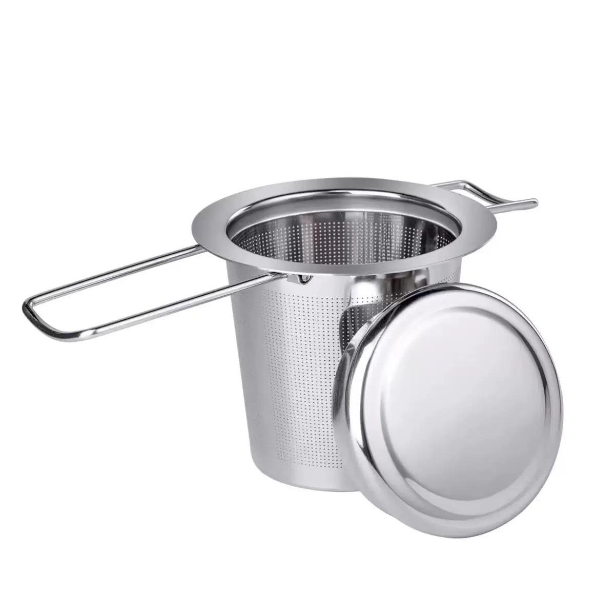 Чайное ситечко из нержавеющей стали 304 с крышкой и складной ручкой