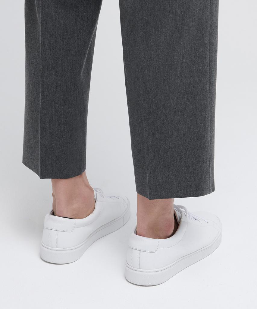 MUSINSA STANDARD Loose Tapered Hidden Banding Crop Slacks [Medium Gray]
