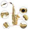 Brass Golden Carve Pattern Bb Bend Althorn Soprano Saxophone Sax Pearl White Shell Buttons Wind Instrument with Case
