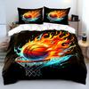 Fiery Basketball In Action Print Soft Comfortable Duvet Cover Bedding Set Included 1*Duvet Cover  2*Pillowcases Luxury Gifts