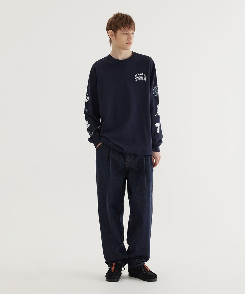 COVERNAT Wave Graphic Long Sleeve Dark Navy