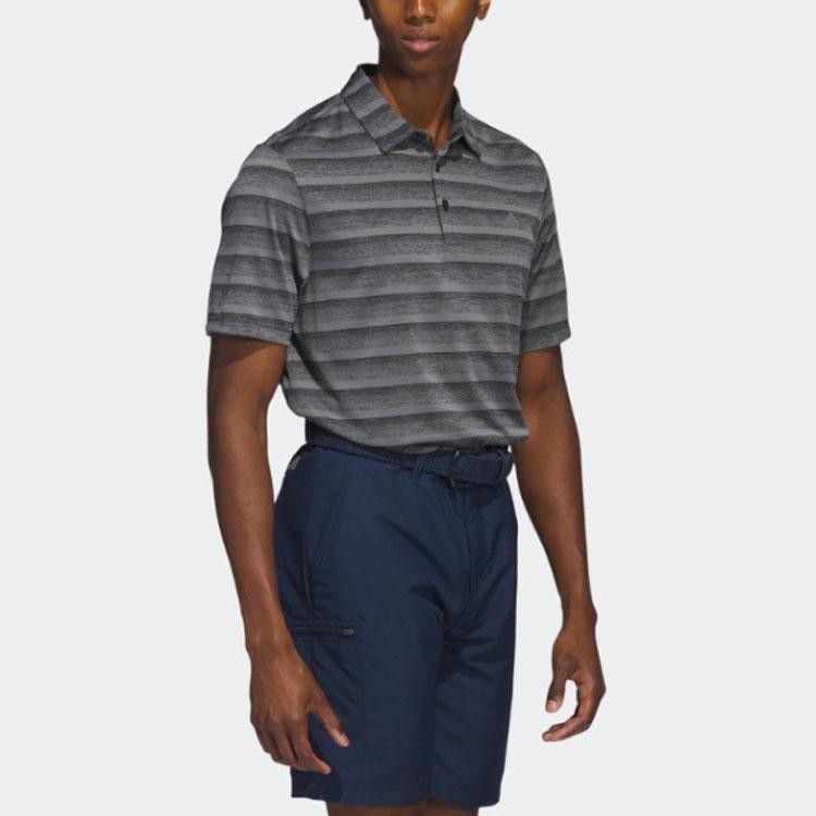 adidas Polo Shirts Men's Black Gray Color Polo Collar Moderate Straight Fit HR8008