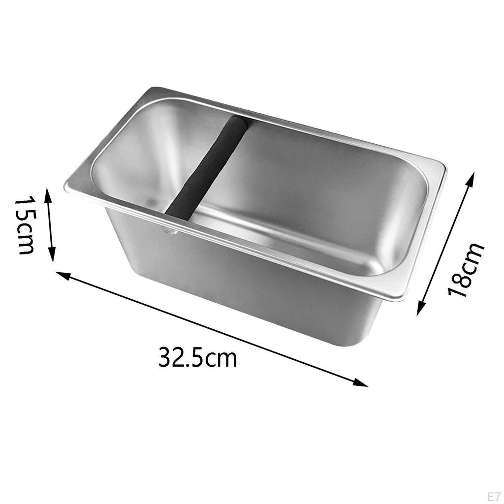 Premium Stainless Steel Espresso Knock Box with Silicone Bar for Home and Cafe Use