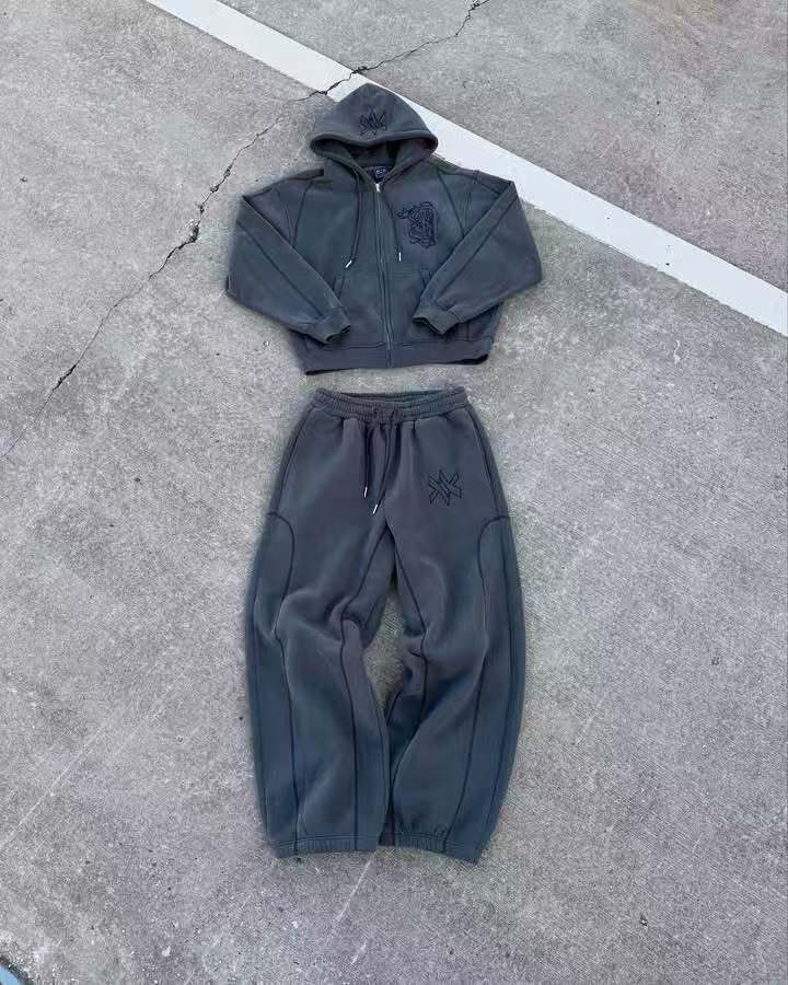 Autunno e inverno europeo, americano hip-hop tendenza street casual stampa lettere strada uomo e donna cerniera con cappuccio maglione Y2K all'ingrosso