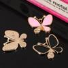 Engood 100Pcs Alloy Butterfly Rhinestone Buttons Sewing Trim & Embellishments Craft Buckles for DIY Wedding Hair Accessories