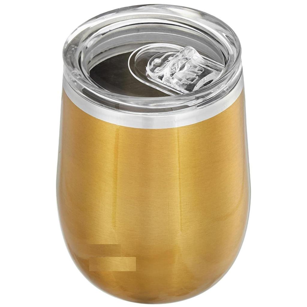 Nerezový termohrnek | Hrnček na kávu | Dvojstenný, potu odolný s viečkom na pitie na horúce a studené nápoje | Schválený BIS | 300 ml (Zlatý povrch)