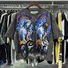 T-shirt Oversize Estiva da Uomo 2026, Stampa Gemella Bandito Gesù Gotica Street Manica Corta con Strass Lettera Santa