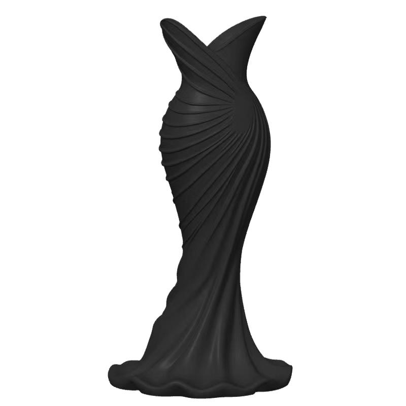 3D-gedruckte kreative Kleiderdesign-Vase Minimalistischer dekorativer Blumentopf für Eingangsbereich Regal Heimgeschenk für Frauen