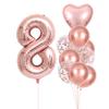 10-piece 32-inch Rose Gold Number Balloon Party Decoration Balloon Set AVE