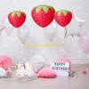 F26C 3D Strawberry Paper Lantern Foldable Hanging Lantern Fruit Theme Ornament Party Supplies Birthday Decors for Baby Shower