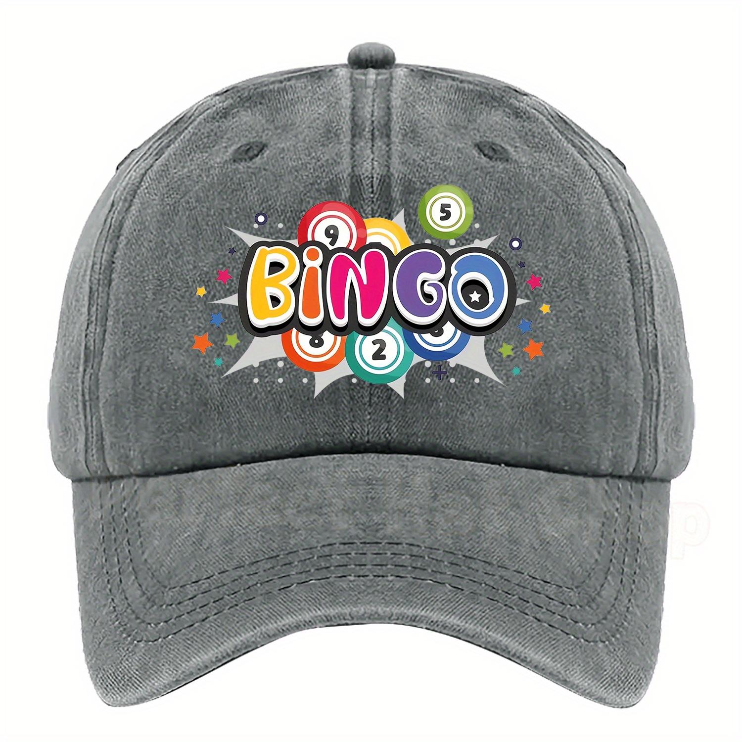 

A Vibrant and Lively BINGO Pattern Printed Baseball Cap Available in Multiple Colors with Adjustable Sizing One Size
