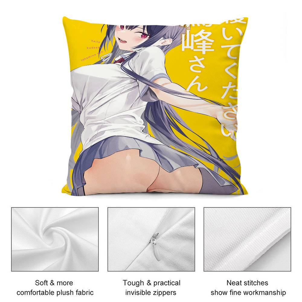Anime Haite Kudasai Sexy Girl Pillow Case Short Plush Double-sided Print Square Throw Pillow Covers Sofa Home Cushion Decor