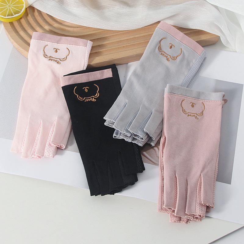 Women’s Cotton Gloves, UV Protection Breathable Thin Summer Gloves, Anti-Slip Driving Cycling Gardening Gloves
