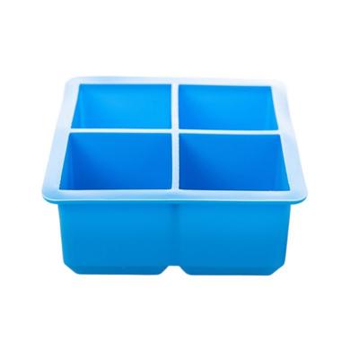 Grid Freezing Silicone Large Ice Cube Tray 4/6/8/12 Grids DIY Ice Cube Maker Stackable BPA Free Square Ice Mold Party