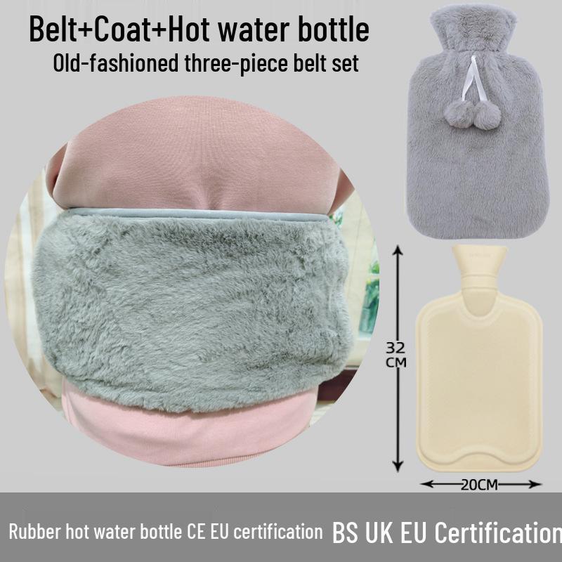 Explosion-Proof Hot Water Bottle: Rubber Design for Stomach and Feet, Long-Lasting Warmth