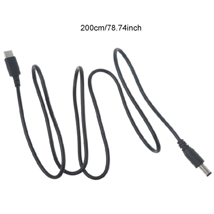 200cm USB C PD To 12V 5.5x2.1mm Power Supply Cable for Router Laptop LED Lamp Printer Modems Notebook Computer