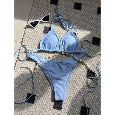 5 barev Sexy HALTEROVÉ KORÁLKOVÉ Brazilské Bikini Dámské Plavky Dámské Plavky Dvoudílný Bikini set Plavky K5469
