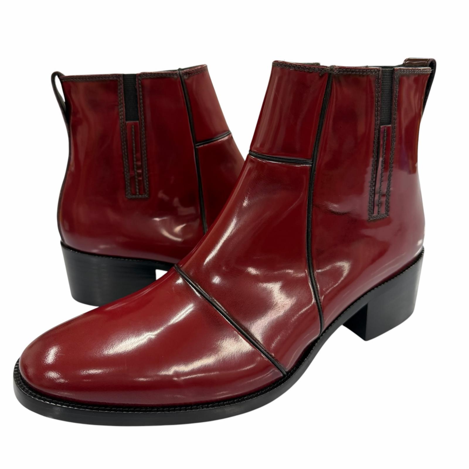 

Pristine DIOR short boots HEEL BOOTS Red Patent leather mens Used