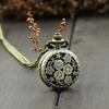 Retro Vintage Steampunk Quartz Necklace Carving Pendant Chain Clock Pocket Watch