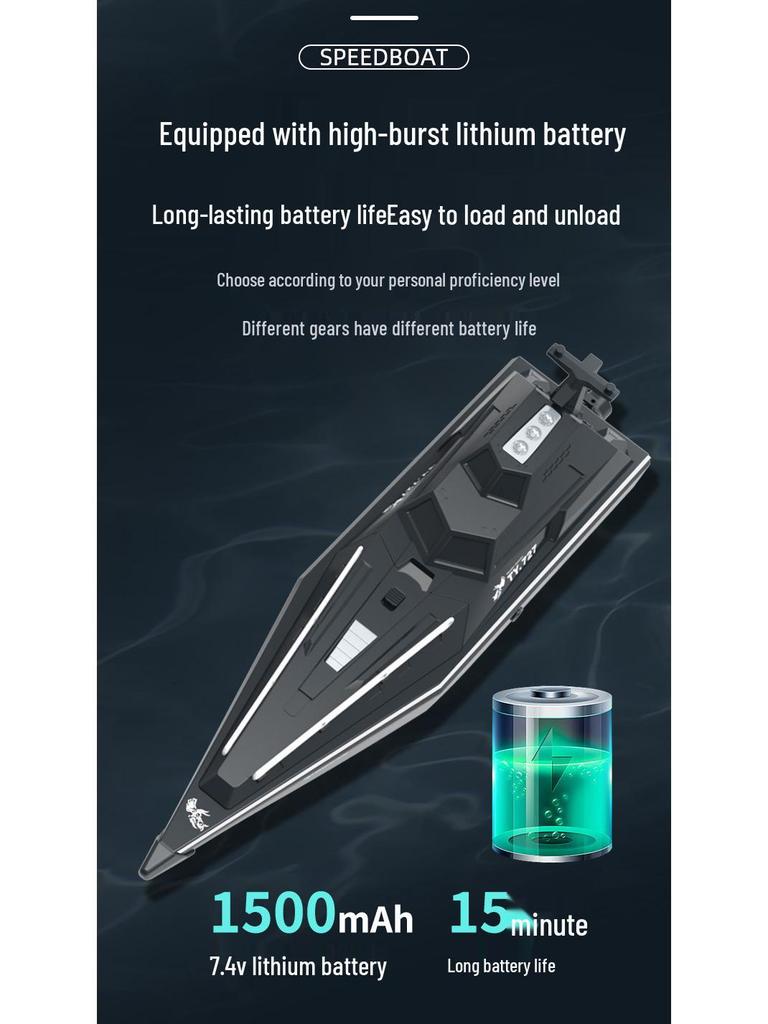 2.4G Turbo Jet High-Speed Remote Control Racing Speedboat Electric Water Toy Model