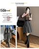 Woolen Women's A-line Pleated Skirt - 2025 Dark Gray Mid-Length Autumn/Winter Collection