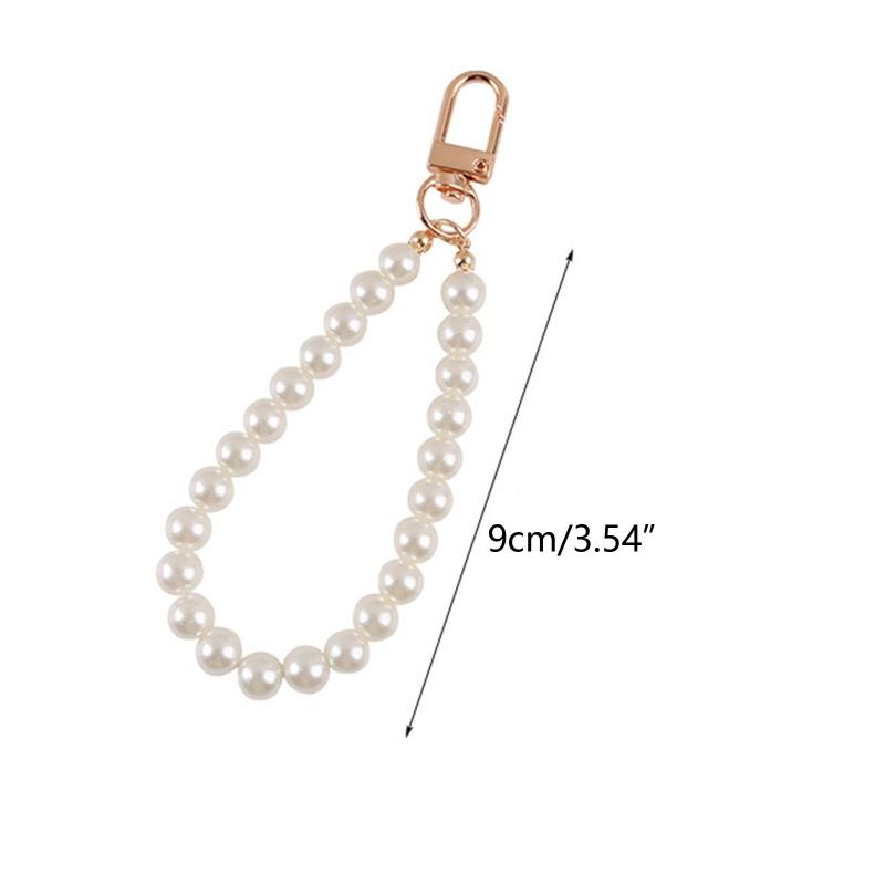 Cute Girl Heart Pearl Keychain Antique Alloy for Key Chain Mobile Phone for Case Bag Schoolbag Pendant Ornaments Trendy