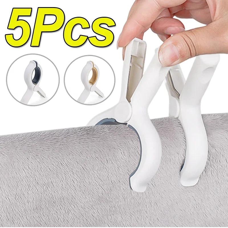 5 Pcs Beach Towel Clips Non-Slip Towel Clips for Sun Loungers Large Plastic Sunbed Towel Pegs