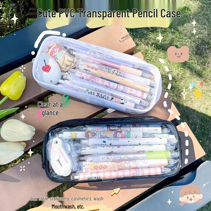 Exam-Ready Transparent Pencil Case for Middle School Students – New Style, Suitable for Boys and Girls, Large Capacity