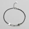 [As Little] Chain Silver Bracelet Mixed Silver 925 Rope Curb Link Fashion