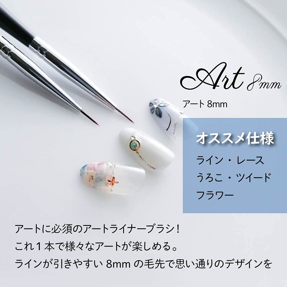 Set of 4 Gel Nail Brushes, White, with Caps, for Gel Nails, Nail Art, and Self-Nails (White, Set of 4)