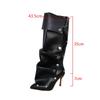 Wrinkled Rivet Pile Boots 2025 Autumn New European and American Style Pointed Toe Thin Heel High Heel Long Tube Women's Boots