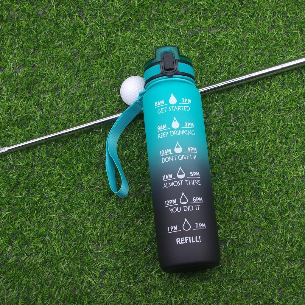 1000Ml Large Capacity Men's and Women's Matte Feel Sports Water Cup with Time Scale Kettle