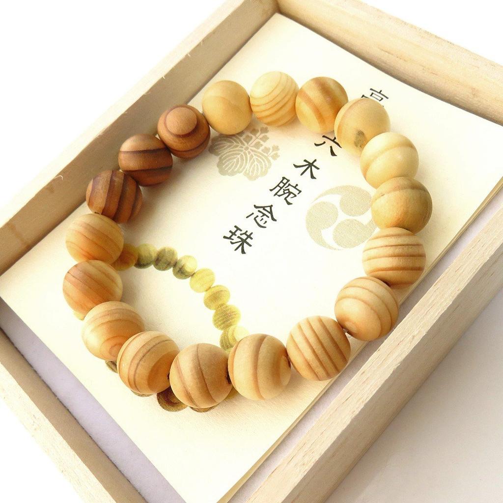 Góra Koya Rikuboku z Drewnem Świat Buddyjski Modlitewny Kamień Naturalnej Mocy [ZŁOTY KAMIEŃ] Bransoletka, 11mm, Pudełko, Dziedzictwo, Koraliki, Kamień,