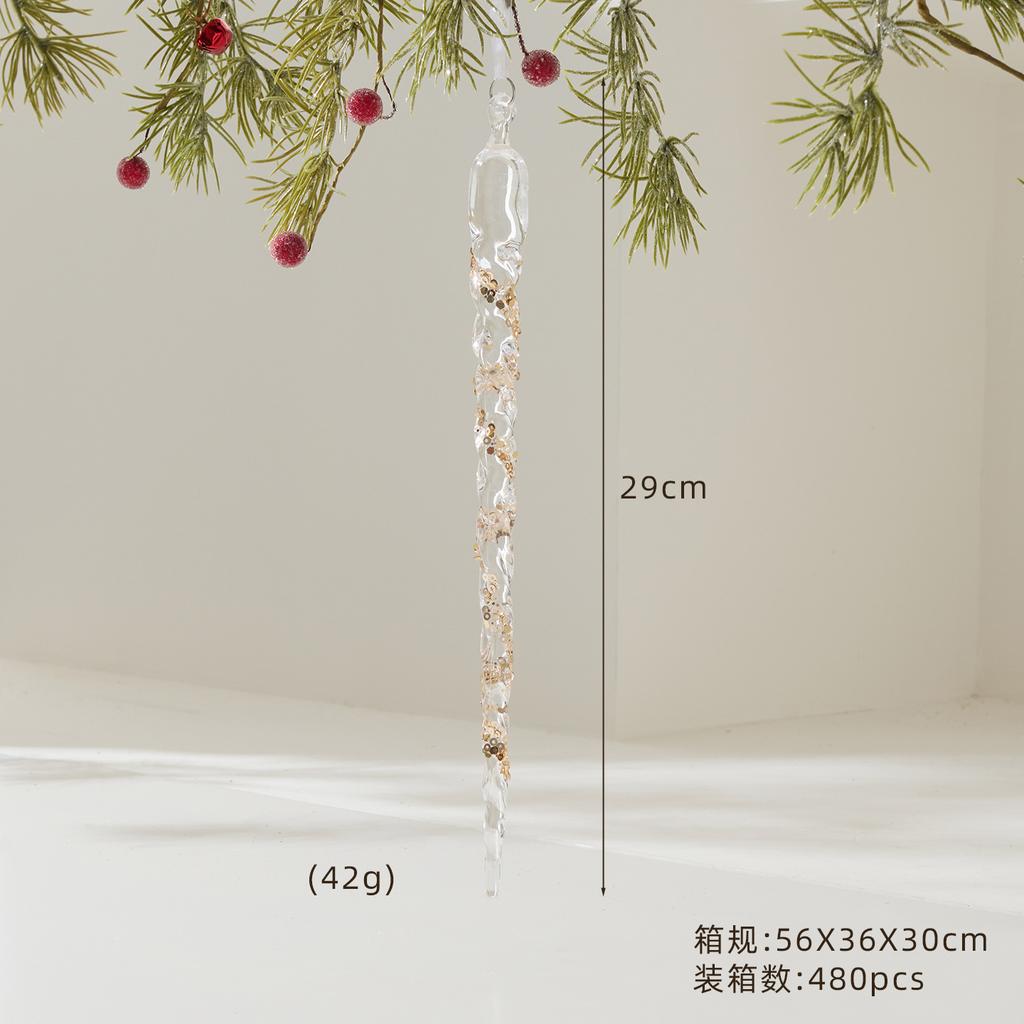 Metal Transparent Acrylic Christmas Ornament String Pendant for Tree Decoration, Festive Dress Hanging Decor with Crystal Effect