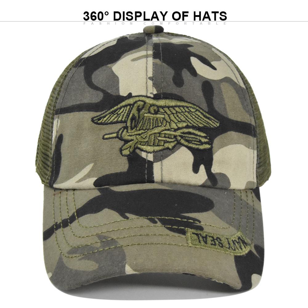 New Camouflage Mesh Baseball Cap For Men Women Breathable Adjustable Cotton Hip Hop Outdoor Casual Sun Protection Hat Snapback
