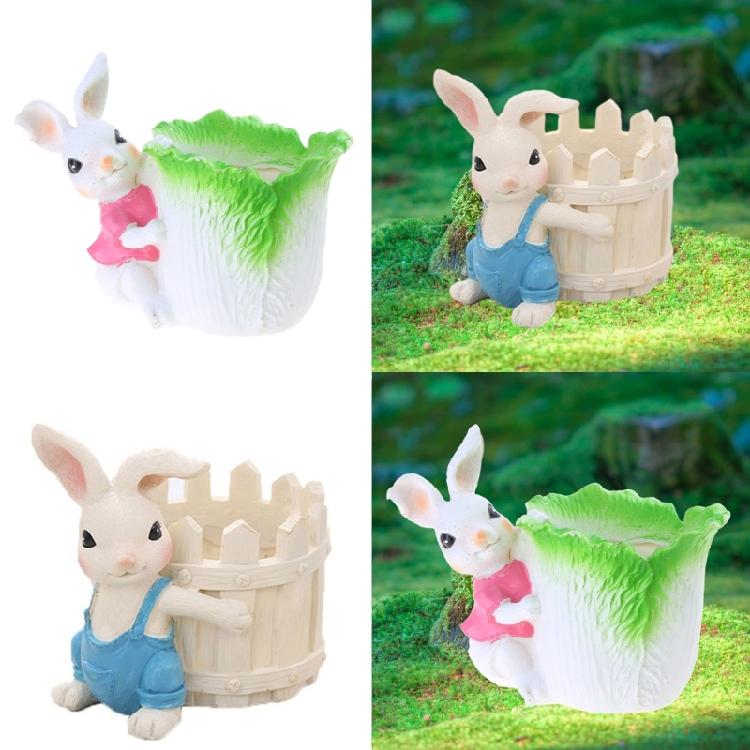 Cartoon Rabbit Plant Pots Decorative Flower Pots Resin Rabbit Planter Succulents