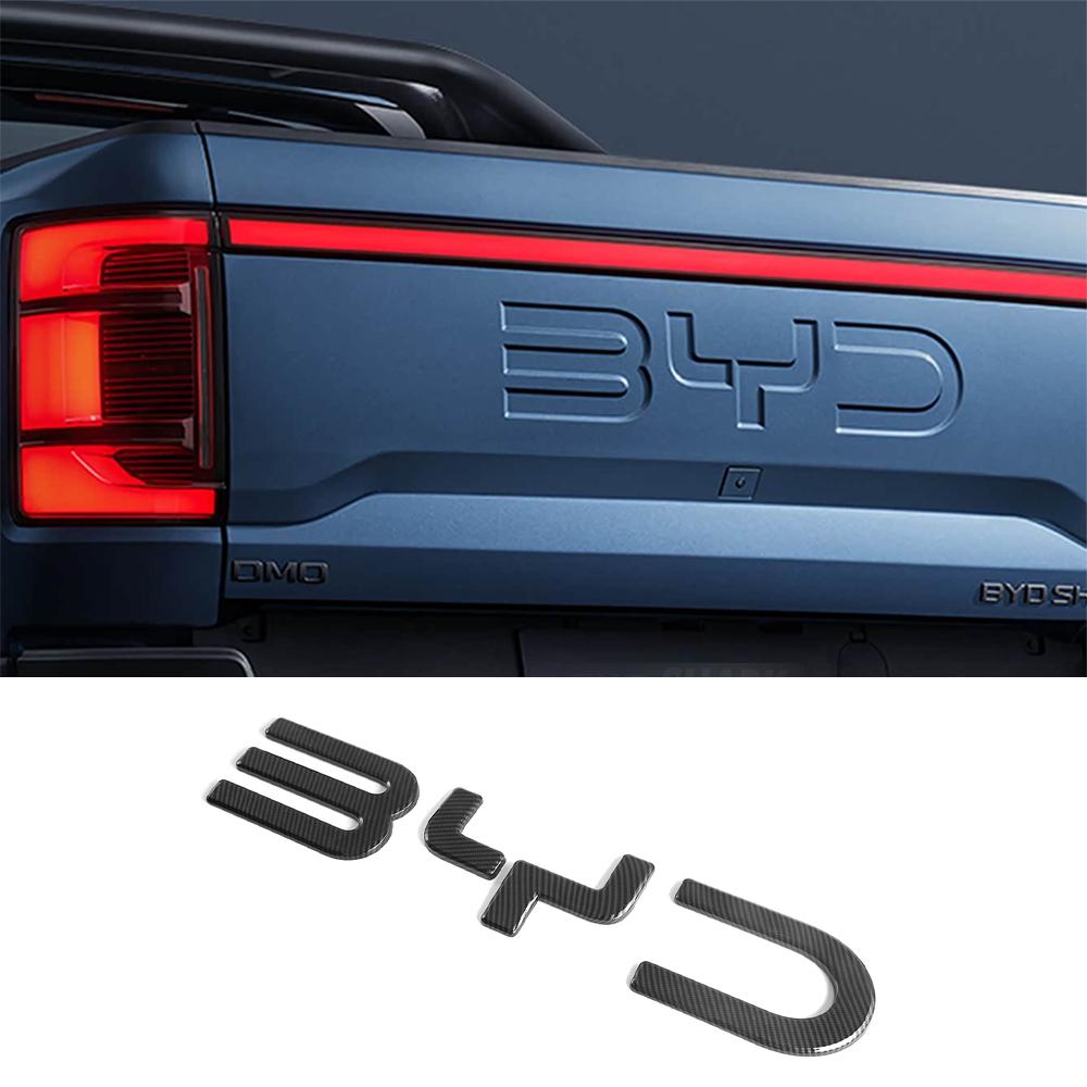 AAXF1 Carbon Fiber Black Front Rear Emblem Trim Stickers For 2024-2025 BYD Shark Accessories Front чёрный