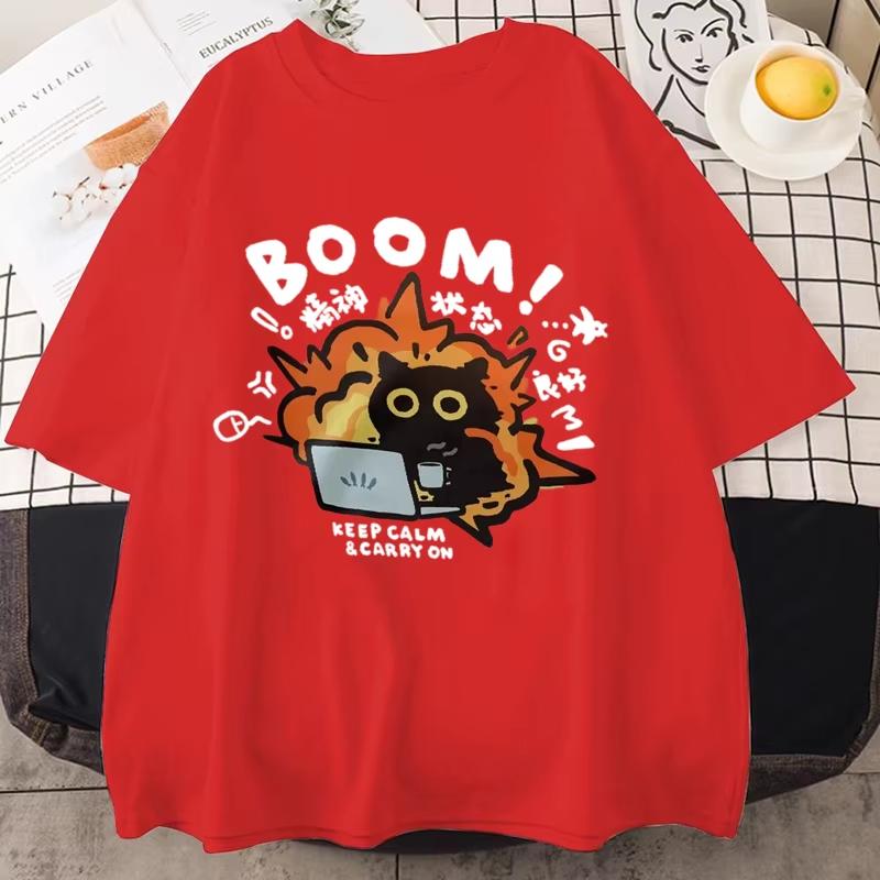 New Kawaii Good Unisextal State Unisexs Cotton Short Sleeved Tshirt Unisexs Tshirt Versatile Loose Casual Y2k