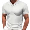 Summer Men's Casual Short Sleeve T-shirt Solid Color Waffle Plaid Slim Business Casual Shirt Outdoor Sports Pullover POLO Shirt